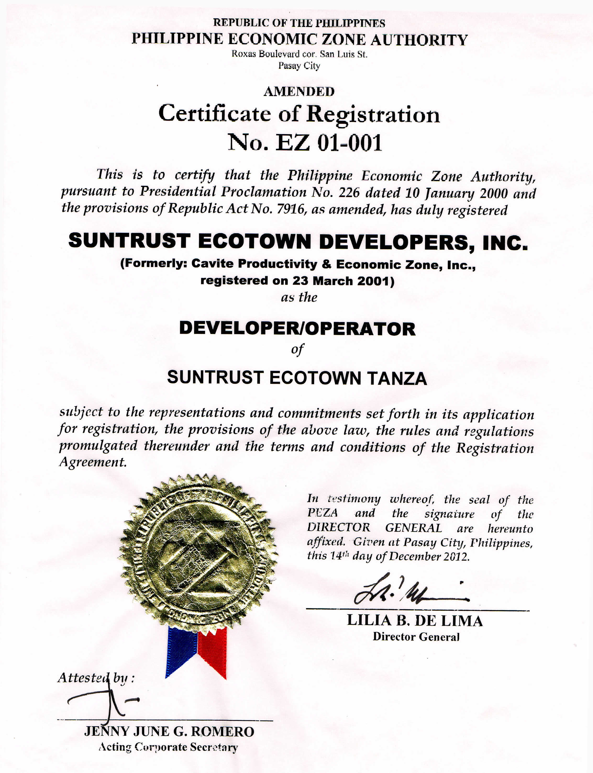 Suntrust Ecotown Developers Inc.